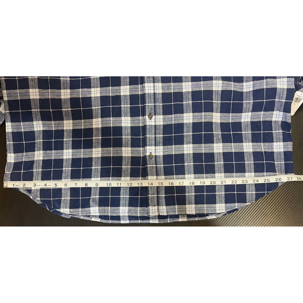 Old Navy Regular-Fit Plaid Linen-Blend Shirt XXL Buisness Casual - Picture 8 of 12